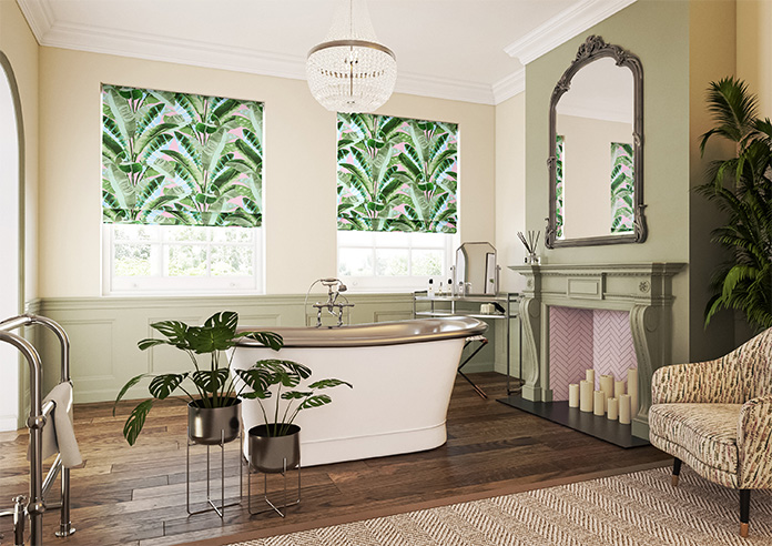 Rodeo Drive, Green Pink - Motorised Roman Blind - Image 6